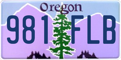 OR license plate 981FLB