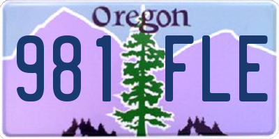 OR license plate 981FLE