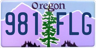 OR license plate 981FLG
