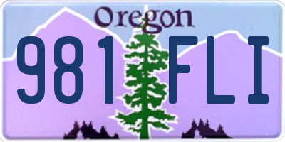 OR license plate 981FLI