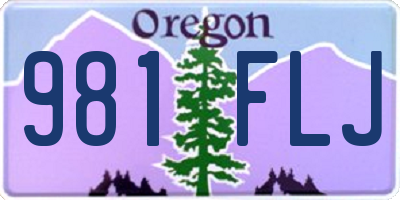 OR license plate 981FLJ