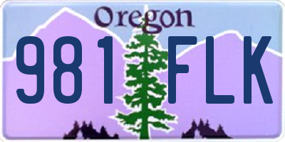 OR license plate 981FLK