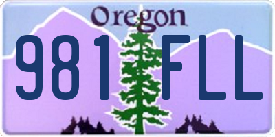 OR license plate 981FLL