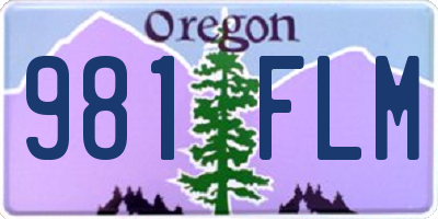 OR license plate 981FLM