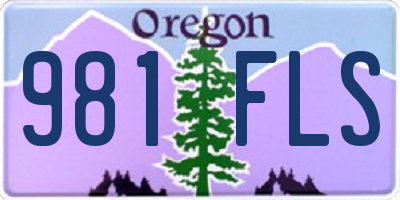 OR license plate 981FLS