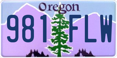 OR license plate 981FLW