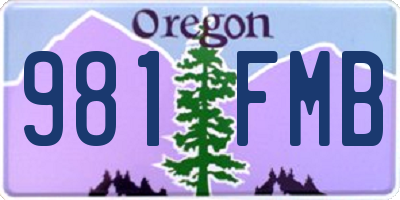 OR license plate 981FMB