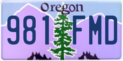 OR license plate 981FMD