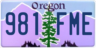 OR license plate 981FME