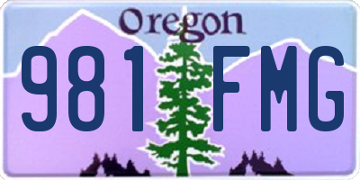 OR license plate 981FMG