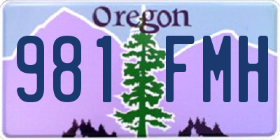 OR license plate 981FMH