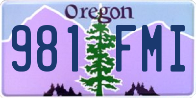 OR license plate 981FMI