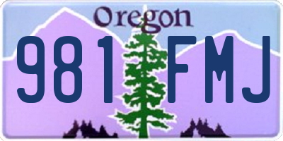 OR license plate 981FMJ