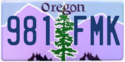 OR license plate 981FMK