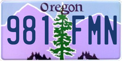 OR license plate 981FMN