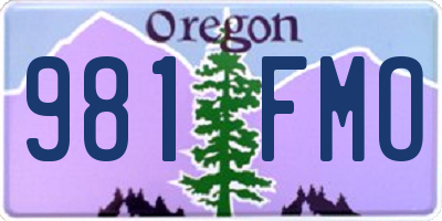 OR license plate 981FMO