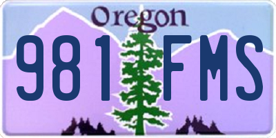 OR license plate 981FMS