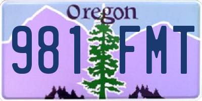 OR license plate 981FMT