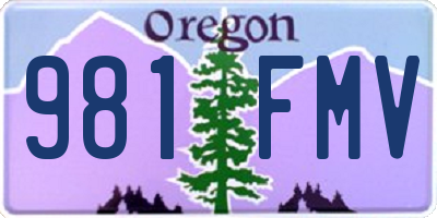 OR license plate 981FMV