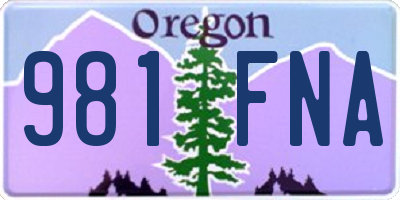 OR license plate 981FNA
