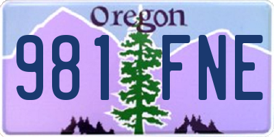 OR license plate 981FNE