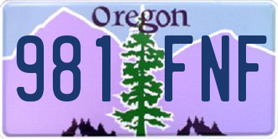 OR license plate 981FNF