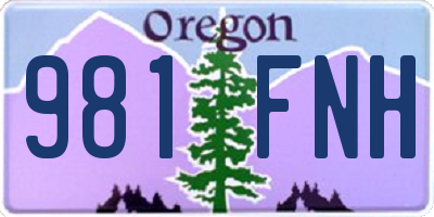 OR license plate 981FNH
