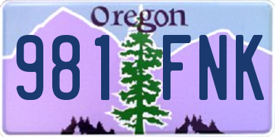 OR license plate 981FNK