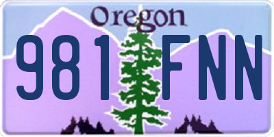OR license plate 981FNN