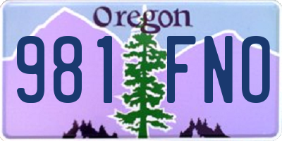 OR license plate 981FNO