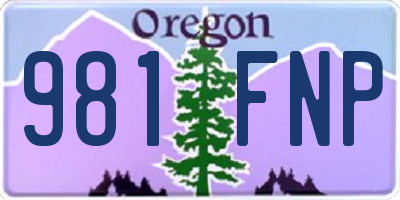 OR license plate 981FNP