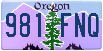 OR license plate 981FNQ