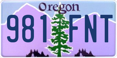 OR license plate 981FNT