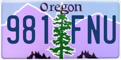 OR license plate 981FNU
