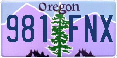 OR license plate 981FNX