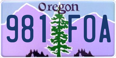 OR license plate 981FOA