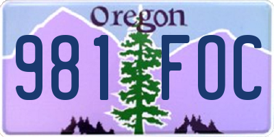 OR license plate 981FOC