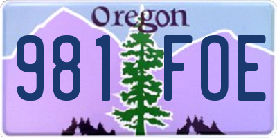 OR license plate 981FOE