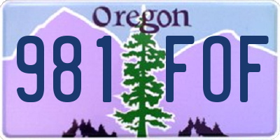 OR license plate 981FOF