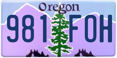 OR license plate 981FOH