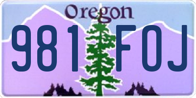 OR license plate 981FOJ