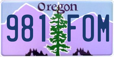 OR license plate 981FOM