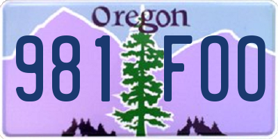 OR license plate 981FOO