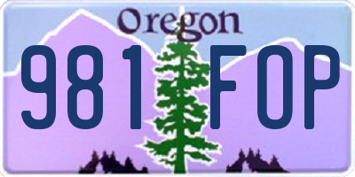 OR license plate 981FOP