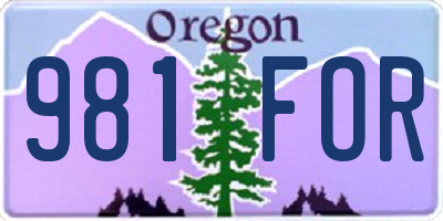 OR license plate 981FOR