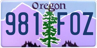 OR license plate 981FOZ