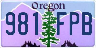 OR license plate 981FPB
