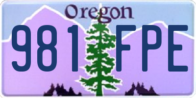OR license plate 981FPE