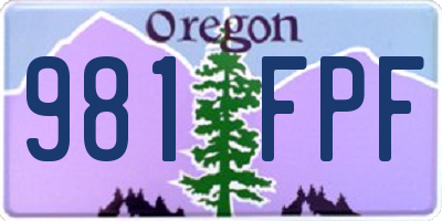 OR license plate 981FPF
