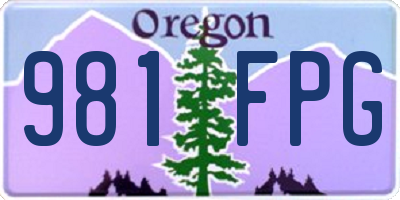 OR license plate 981FPG